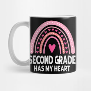 2nd Second Grade Has My Heart Rainbow Valentines Day Teacher Mug